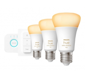 WA Starter Kit 11W A60 E27 3pcs, Bridge, Switch | E27 | 11 W | Warm to cool white 2200-6500K + 16 million colors | Bluetooth and Zigbee