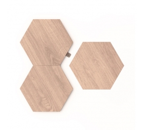 Nanoleaf|Elements Wood Look Hexagons Expansion Pack (3 panels)|Cool White + Warm White