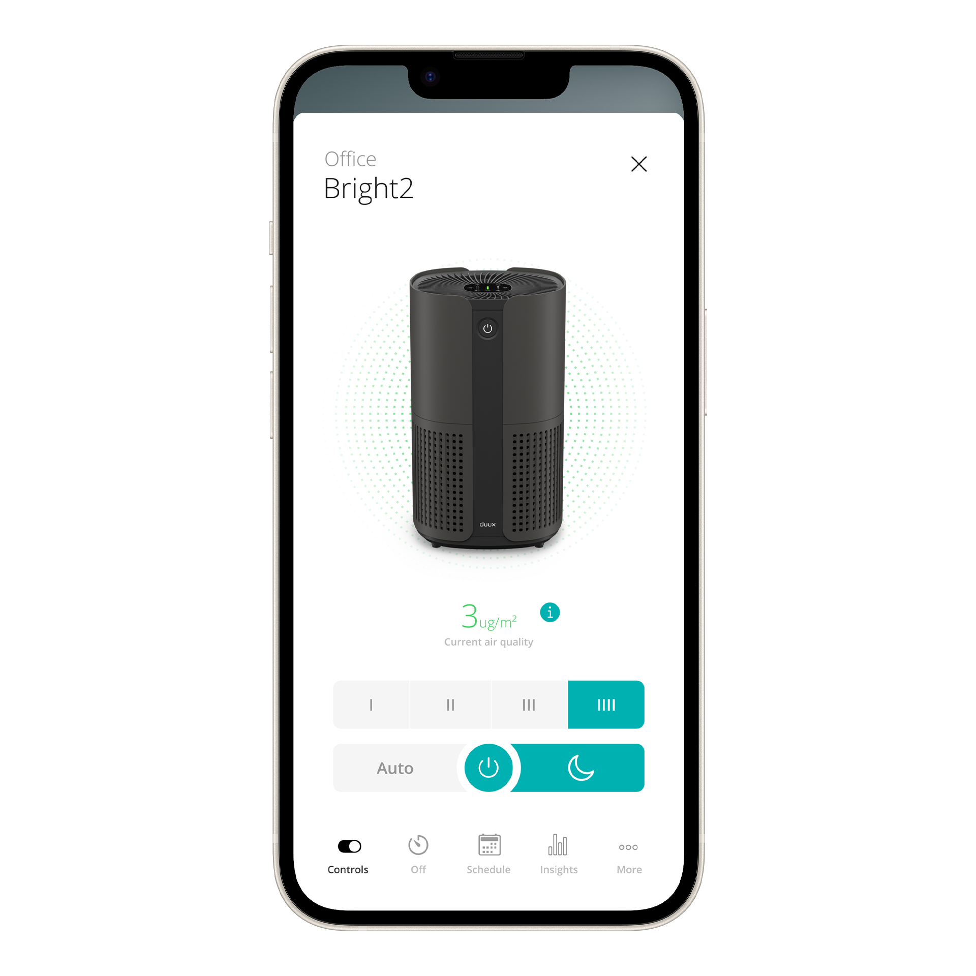 Duux Smart Air Purifier | Bright 2 | 4-22 W | Suitable for rooms up to 42 m² | Black