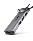 AXAGON USB-C 5Gbps STARTER 4in1 Hub | HMC-H3A