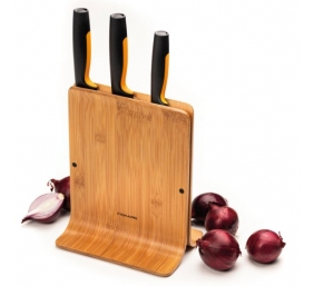 Fiskars Functional Form Bamboo Case for knives 1057553 Plastic Knife 3 pc(s) Dishwasher proof