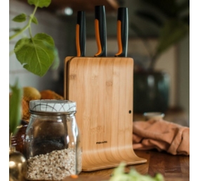 Fiskars Functional Form Bamboo Case for knives 1057553 Plastic Knife 3 pc(s) Dishwasher proof