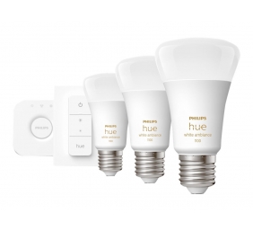 WA Starter Kit 11W A60 E27 3pcs, Bridge, Switch | E27 | 11 W | Warm to cool white 2200-6500K + 16 million colors | Bluetooth and Zigbee