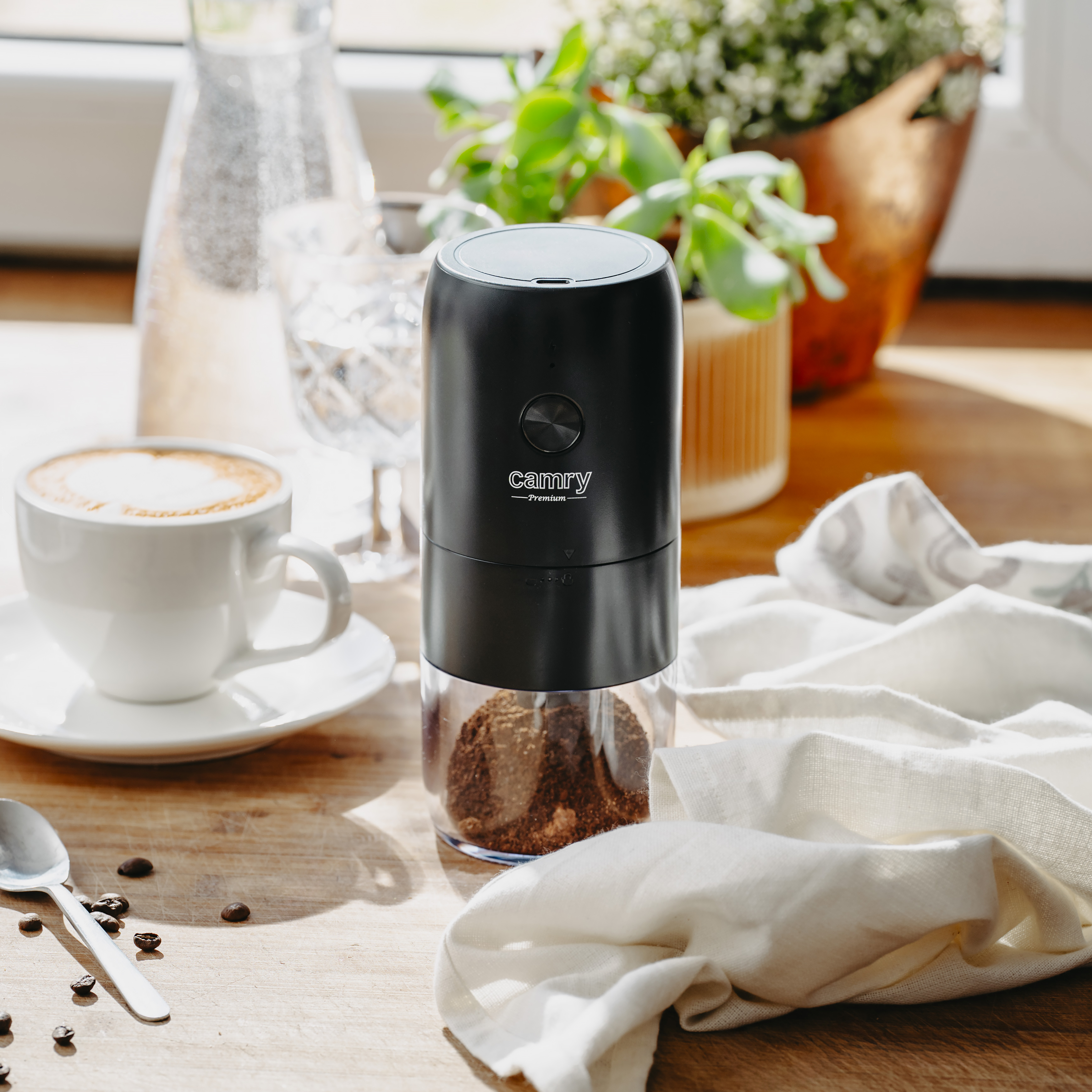 Camry Cordless USB Electric Coffee Grinder | CR 4302 | 25 W | Coffee beans capacity 25-30 g | Black