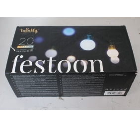 SALE OUT. Twinkly Festoon Smart LED Lights 20 AWW (Gold+Silver) G45 bulbs, 10m|Twinkly REFURBISHED, NO MANUAL, DIRTY, 3 MONTHS WARRANTY