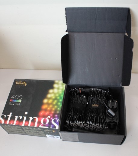 SALE OUT. Twinkly Strings Smart LED Lights 400 RGBW (Multicolor + White), 32m, Black wire|Twinkly REFURBISHED, NO MANUAL, DIRTY, 3 MONTHS WARRANTY