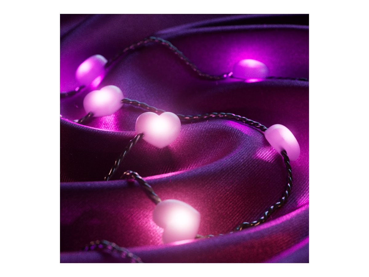 Twinkly Candies 200 Heart-shaped RGB LEDs, Green Wire, USB-C