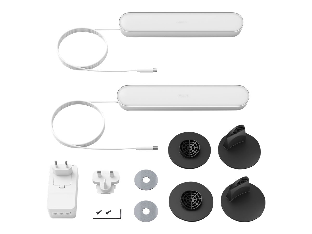 Philips Hue Play WCA Lightbar Base, Twin pack, White|42 W|2000-6500 Hue White Colour Ambiance
