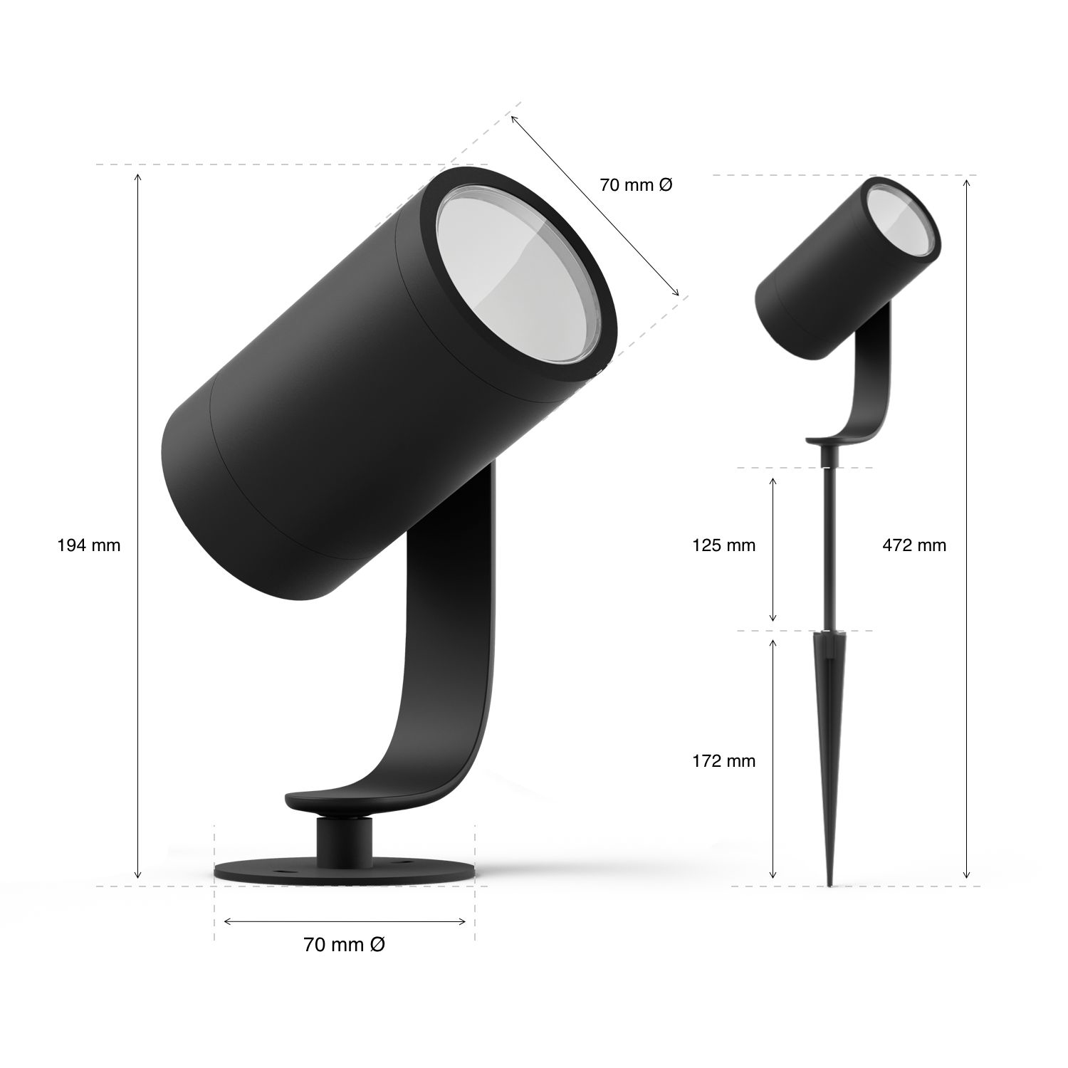 Philips Hue WCA Lily Outdoor Spot Light Extension 24V | 8 W | 2000-6500 Hue White Colour Ambiance