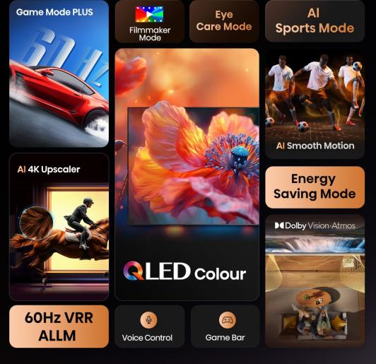 Hisense QLED TV | 85E7Q | 85 | Smart TV | VIDAA Smart | UHD | Black