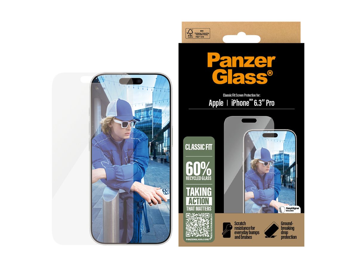 PanzerGlass Screen Protector Classic Fit, Apple iPhone 16 Pro | PanzerGlass