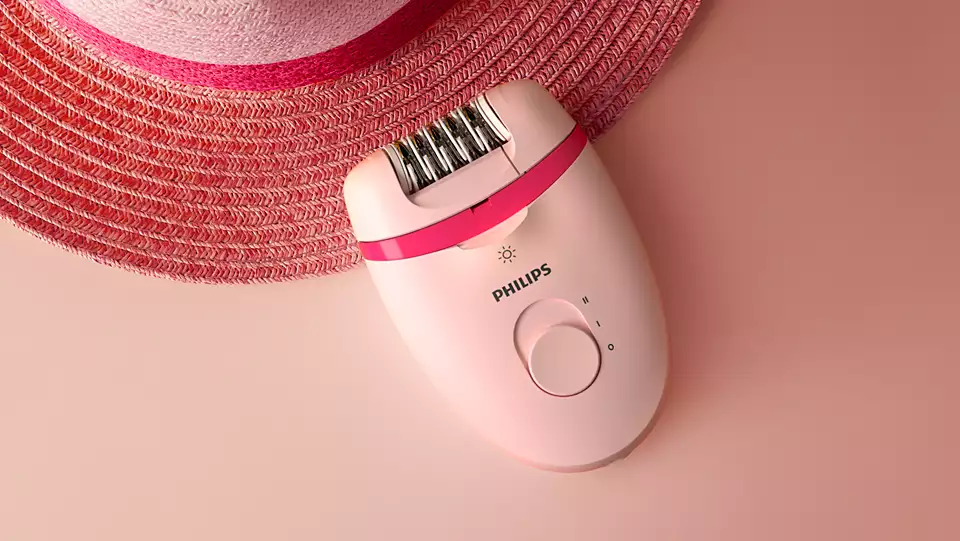 Philips | Corded Compact Epilator | BRE285/00 Satinelle Essential | White/Pink