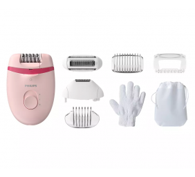 Philips | Corded Compact Epilator | BRE285/00 Satinelle Essential | White/Pink