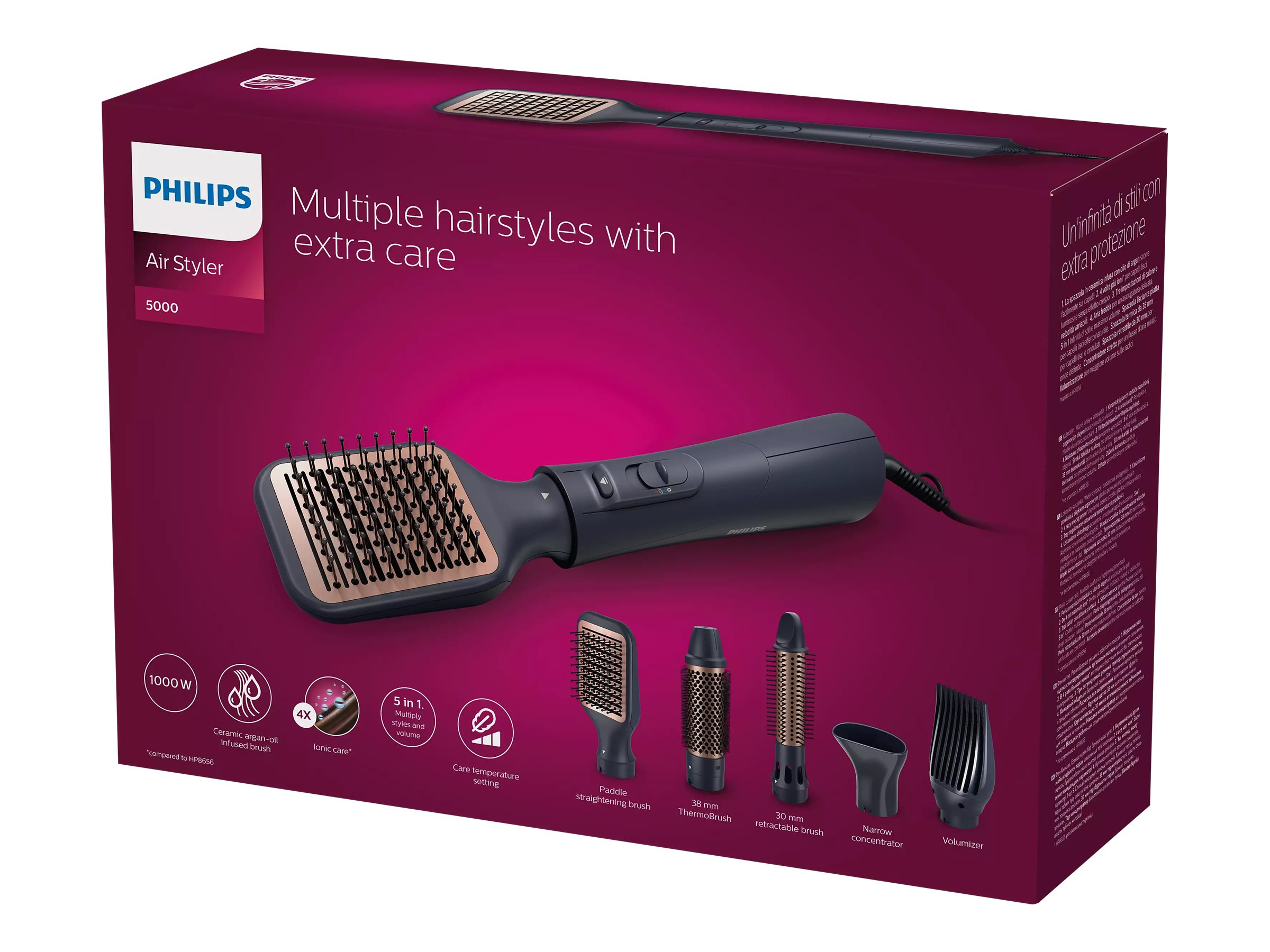 Philips | Hair Styler | BHA530/00 5000 Series | Warranty 24 month(s) | Ion conditioning | Number of heating levels 3 | 1000 W | Black