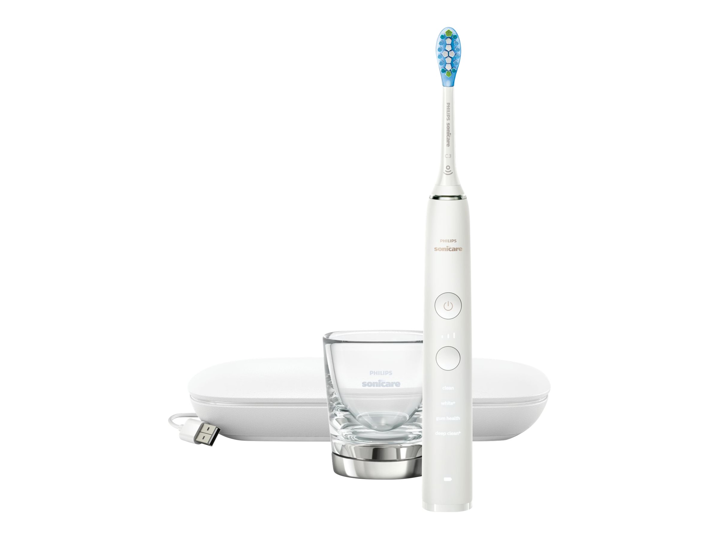 Philips | DiamondClean Electric Toothbrush | HX9911/27 | Rechargeable | For adults | Number of brush heads included 1 | Number of teeth brushing modes 4 | Sonic technology | White