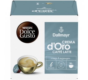 Nescafe Dolce Gusto Dallmayr Crema d'Oro Caffe Latte kava, 16 kapsulių dėžutėje
