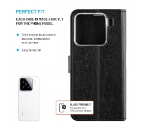 Fixed Opus | Book Case | Xiaomi | 15 | Leather | Black