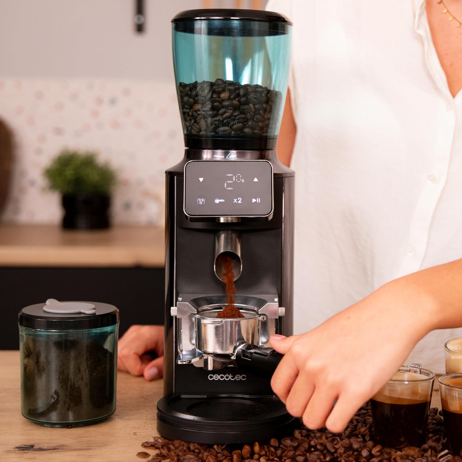 Cecotec Coffee Grinder | SteelMill Touch | 150 W | Coffee beans capacity 300 g | Number of cups 14 pc(s)