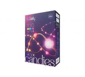 Twinkly Candies 100 Heart-shaped RGB LEDs, Clear Wire, USB-C