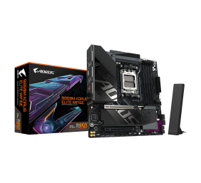 Gigabyte B850M A ELT WF6E | Processor family AMD | Processor socket AM5 | DDR5 | Supported hard disk drive interfaces SATA, M.2 | Number of SATA connectors 4