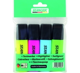 Stanger Teksto žymekliai 1-5 mm, 4 spalvų rinkinys 180009000