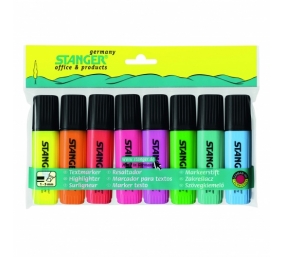 Stanger Teksto žymekliai 1-5 mm, 8 spalvų rinkinys 033347