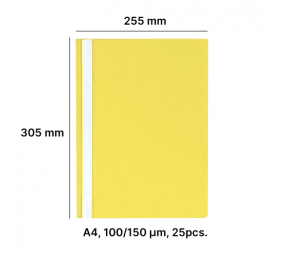 AD Class Segtuvėlis skaidriu viršeliu 100/150 Geltonas , pakuotėje 25 vnt.