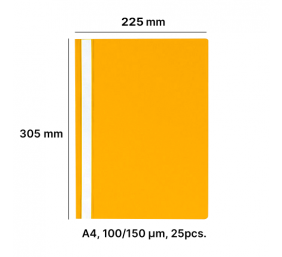 AD Class Segtuvėlis skaidriu viršeliu 100/150 Oranžinis, 25 vnt.