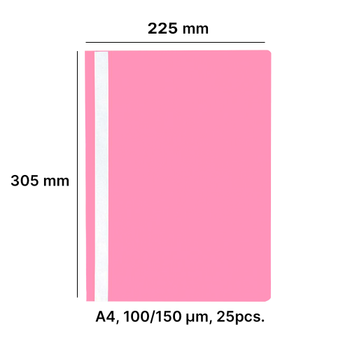 AD Class Segtuvėlis skaidriu viršeliu 100/150 rožinis, pakuotėje 25 vnt.