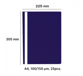 AD Class Segtuvėlis skaidriu viršeliu 100/150 Tamsiai mėlynas, pakuotėje 25 vnt.