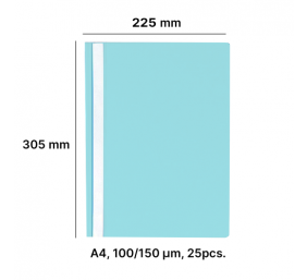 AD Class Segtuvėlis skaidriu viršeliu 100/150 šviesiai mėlyna, pakuotėje 25 vnt.