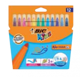 BIC Flomasteriai KID Couleur XL, 12 spalvų rinkinys