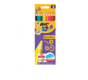 Bic Spalvoti pieštukai Supersoft, 8 spalvų rinkinys, su drožtuku