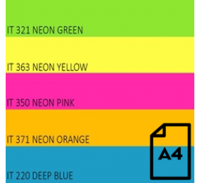 Spalvotas Neon popierius Double A, 75g, A4, 100 lapų, Rainbow 4, 5 Neon spalvų