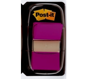 Indeksai 3M, Post-it, 25.4x43.2mm, violetiniai, plastikiniai (1x50)  0718-009