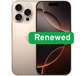 Apple | RENEW | Grade B | iPhone 16 Pro | Desert Titanium | 6.1 " | Super Retina XDR OLED | 2556 x 1179 pixels | A18 Pro | 8 GB | 128 GB | Dual SIM | 5G | 48+12+12 MP | iOS | 18
