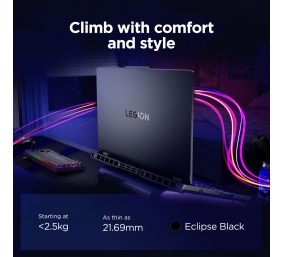 Lenovo Legion Pro 5 16IAX10 | Eclipse Black | 16 " | OLED | WQXGA | 2560 x 1600 pixels | Glossy | Intel Core Ultra 7 | 255HX | 32 (2x16) GB | SO-DIMM DDR5 | Solid-state drive capacity 1000 GB | NVIDIA GeForce RTX 5070 | GDDR7 | 8 GB | Windows 11 Home | 80