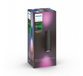 Philips Hue WCA Appear Outdoor Wall Lantern, Black | 8 W | 2000-6500 Hue White Colour Ambiance