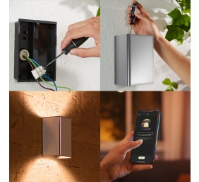 Philips Hue WCA Resonate Outdoor Wall Lantern, Inox | 8 W | 2000-6500 Hue White Colour Ambiance