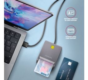 AXAGON Compact desktop USB contact Smart card/ID card reader with long USB-A cable | CRE-SM3T