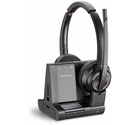 Poly Savi 8220-M Office Stereo DECT Belaidės ausinės, Bluetooth, Office base, Juoda