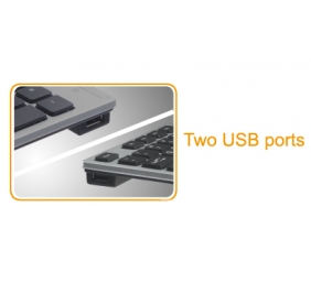 A4Tech keyboard KV-300H, USB (Grey), US layout, Isolation key, 2x USB ports | A4Tech | Keyboard | US | USB 2.0