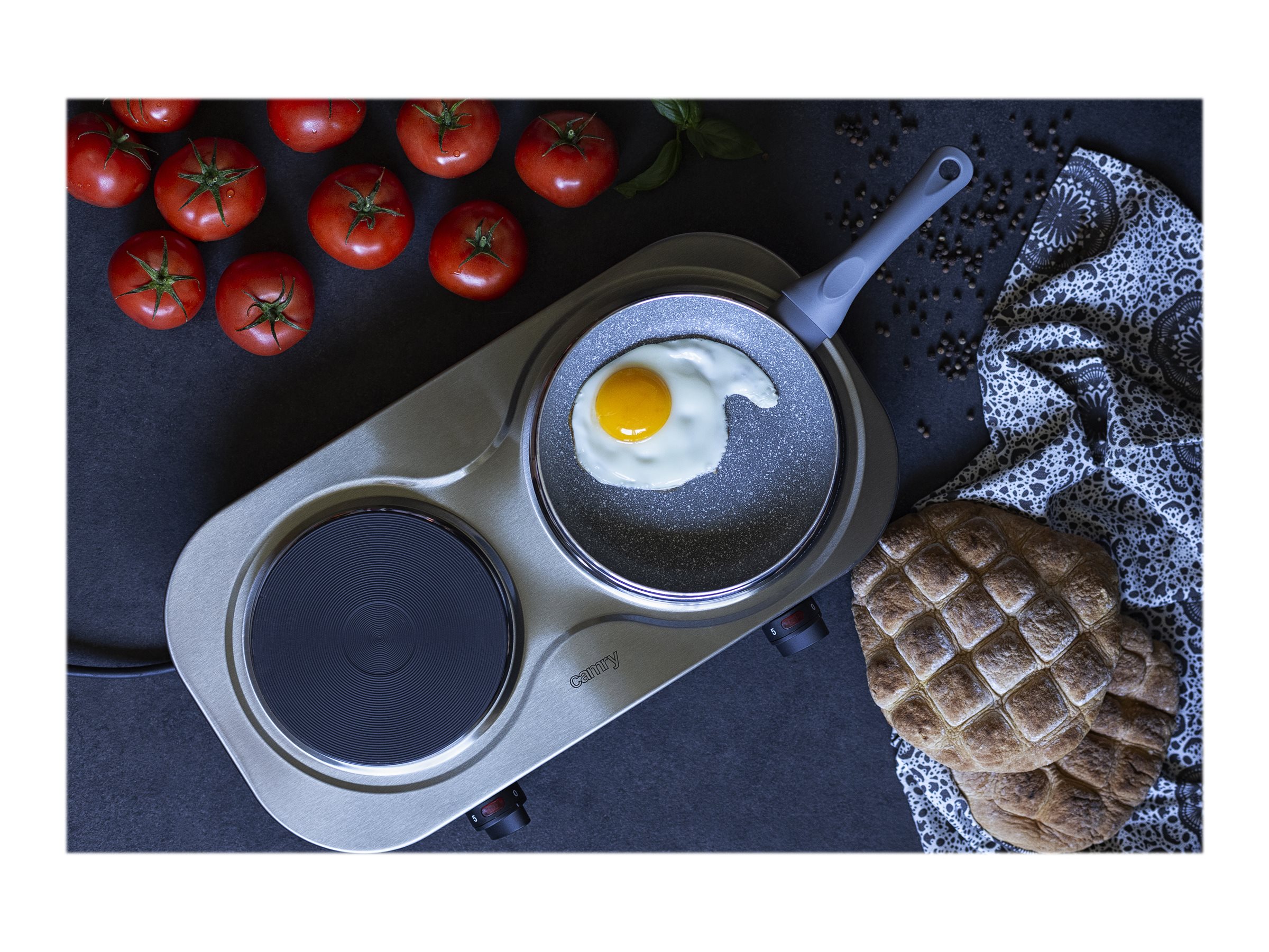 Camry | CR 6511 | Number of burners/cooking zones 2 | Rotary knobs | Stainless steel | Electric