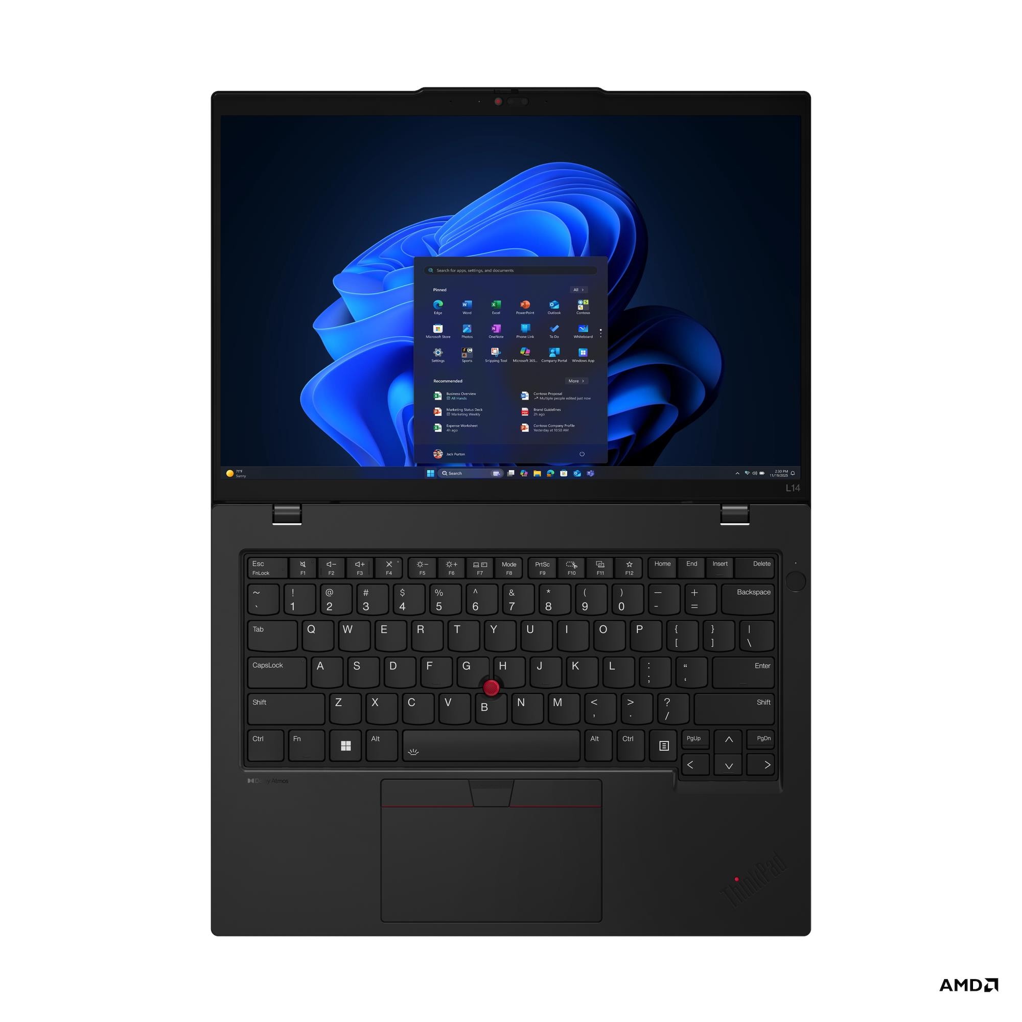 Lenovo ThinkPad L14 G6 AMD | Black | 14 " | IPS | WUXGA | 1920 x 1200 pixels | Anti-glare | AMD Ryzen 5 PRO | 215 | 16 GB | SO-DIMM DDR5 | Solid-state drive capacity 512 GB | AMD Radeon 740M Graphics | Windows 11 Pro | 802.11be | Bluetooth version 5.4 | L