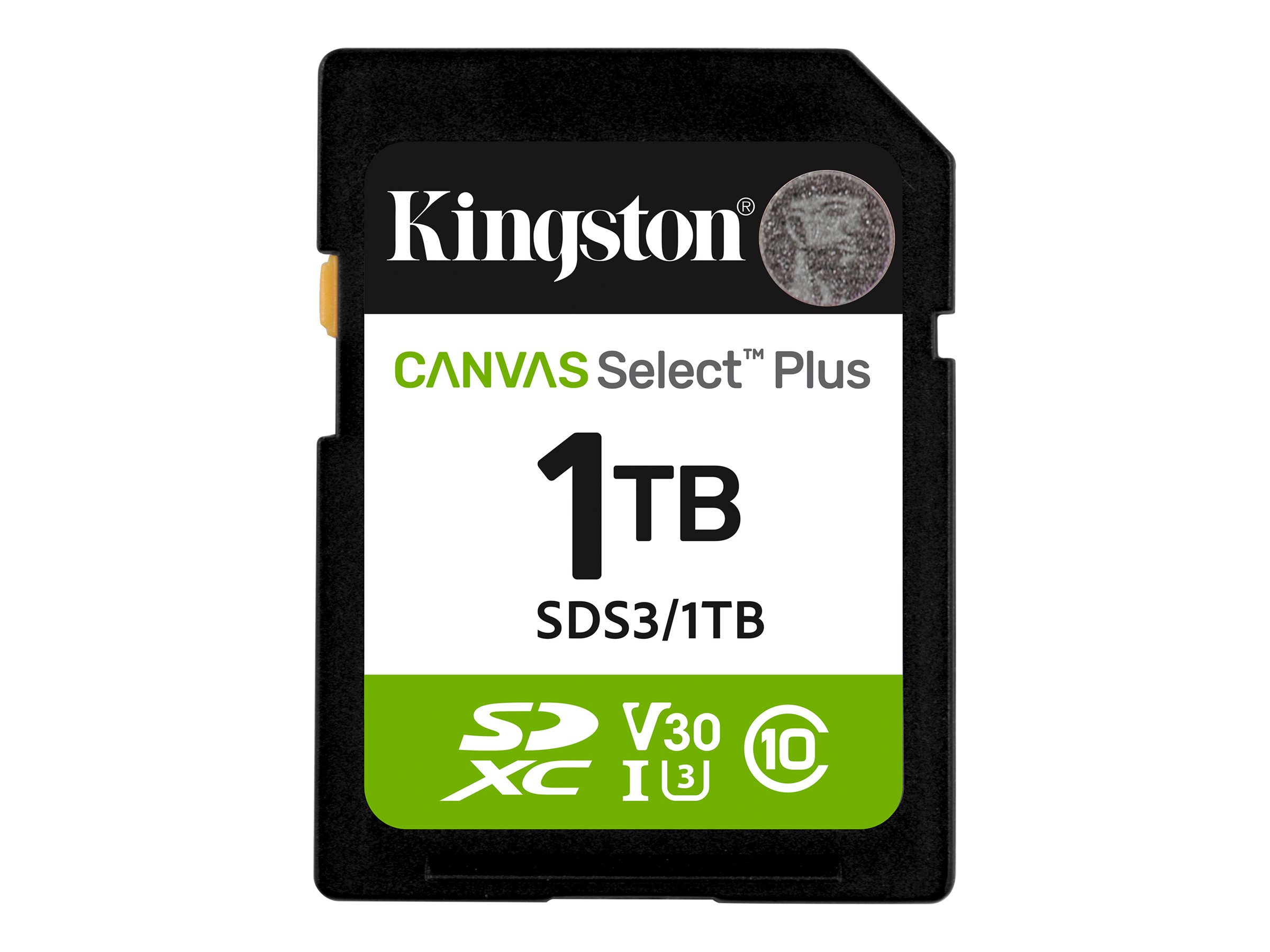 Kingston Canvas Select Plus | 1000 GB | SD | Flash memory class Class 10, UHS-I, U1/U3, Video Class 10/30