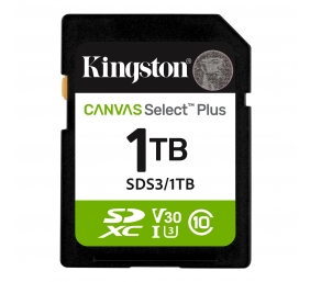 Kingston Canvas Select Plus | 1000 GB | SD | Flash memory class Class 10, UHS-I, U1/U3, Video Class 10/30