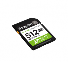Kingston Canvas Select Plus | 512 GB | SD | Flash memory class Class 10, UHS-I, U1/U3, Video Class 10/30
