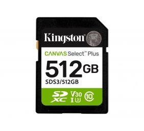 Kingston Canvas Select Plus | 512 GB | SD | Flash memory class Class 10, UHS-I, U1/U3, Video Class 10/30