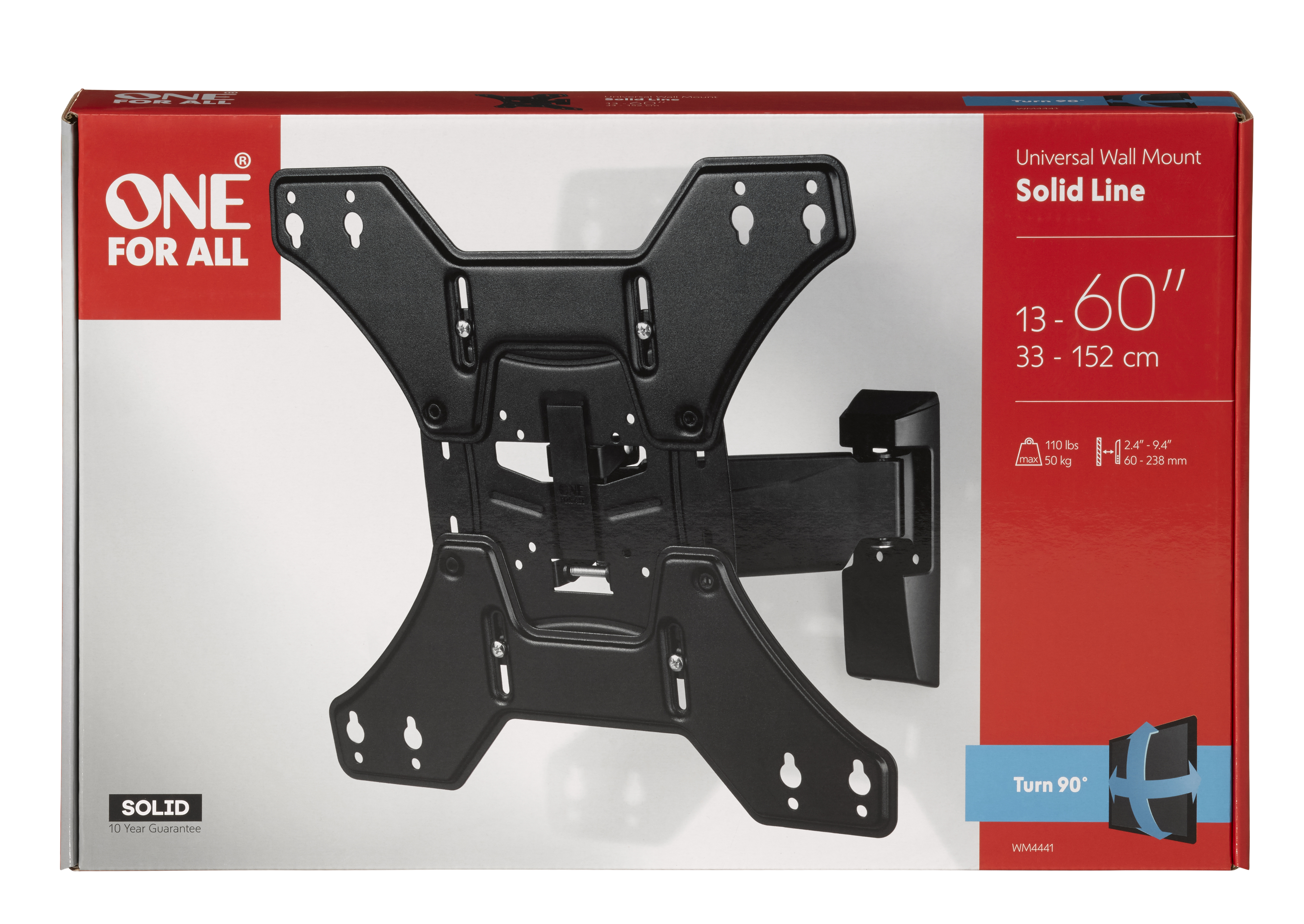 ONE For ALL Wall mount WM 4441 13-65 " Turn, Tilt Maximum weight (capacity) 50 kg Black