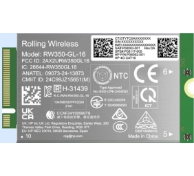 HP 4G LTE Modem m.2 WWAN Cat 16 Mobile Broadband Cellular (compatible with WWAN-ready EliteBook 6 8 X - G1i G1a - 13 14 16, Flip, ProBook 4 - G1i G1a - 14 16, ZBook 8 X Fury - G1i G1a - 14 16 18)